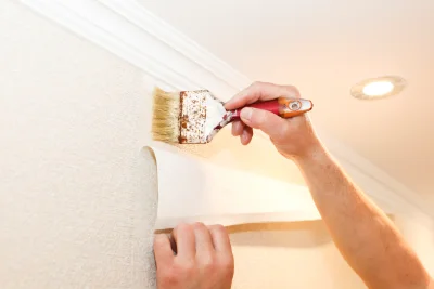 Pose de papier peint à Olette — revêtements muraux et toiles de verre